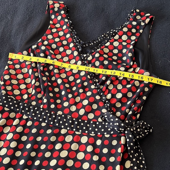 jonathan martin Wrap Around Sleeveless Lined Polka Dot Dress NWOT Size 16 - Picture 15 of 16